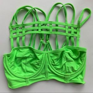 One teaspoon neon green bikini / festival top
